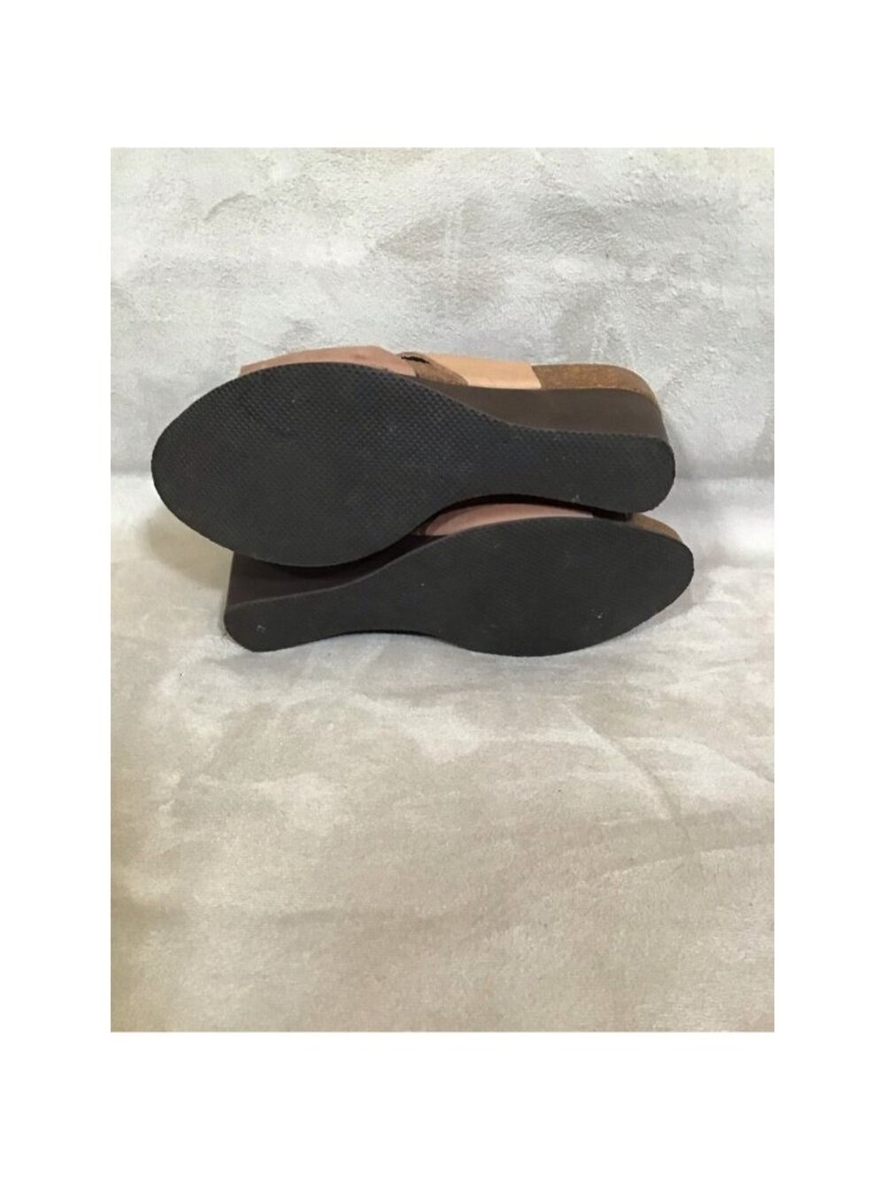 Pedro Iniesta Womens Slingback Heel Sz 10 Brown Leather Beige Wedge Cork Retro - Picture 8 of 8